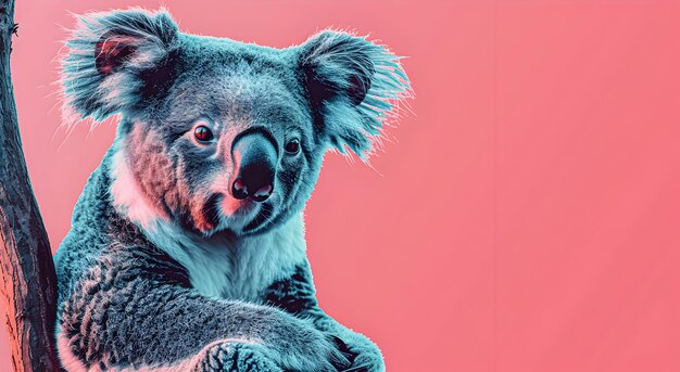 Ilustração minimalista brilhante de koala em estilo vetorial Cores e contornos simples