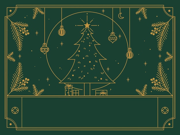 Ilustração minimalista da árvore de Natal