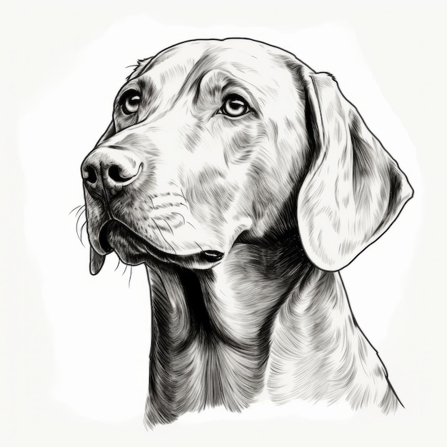 Ilustração minimalista da cabeça de Weimaraner desenhada à mão