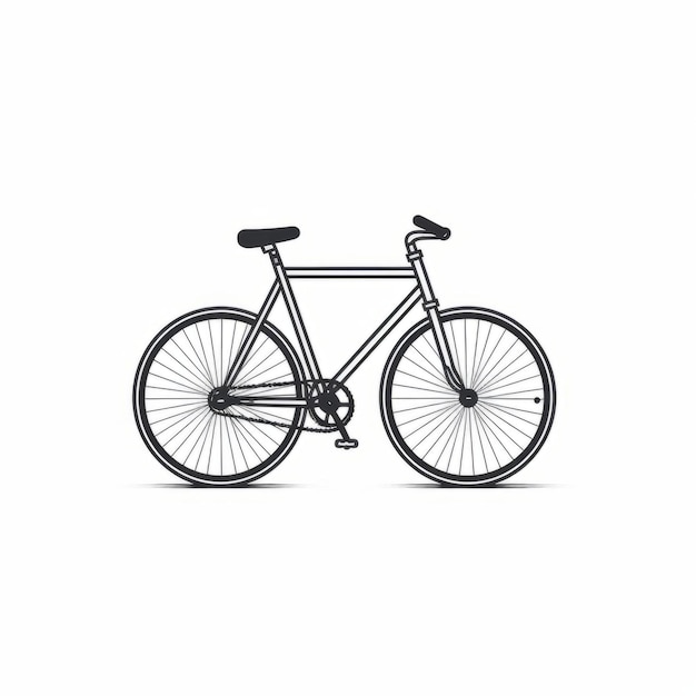 Ilustração minimalista de bicicleta em fundo branco