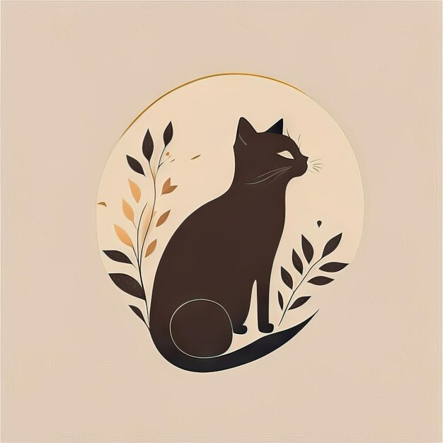 Foto ilustração minimalista de gato