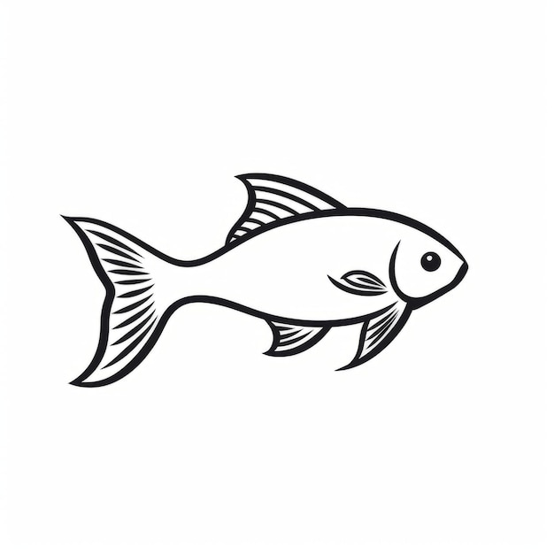 Foto ilustração minimalista de peixe em fundo branco