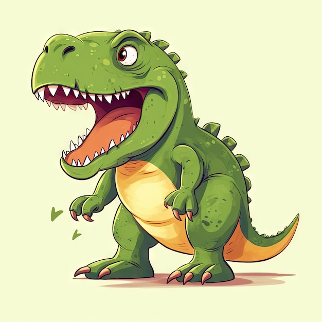 Ilustração minimalista de TRex com cara de raiva assustadora