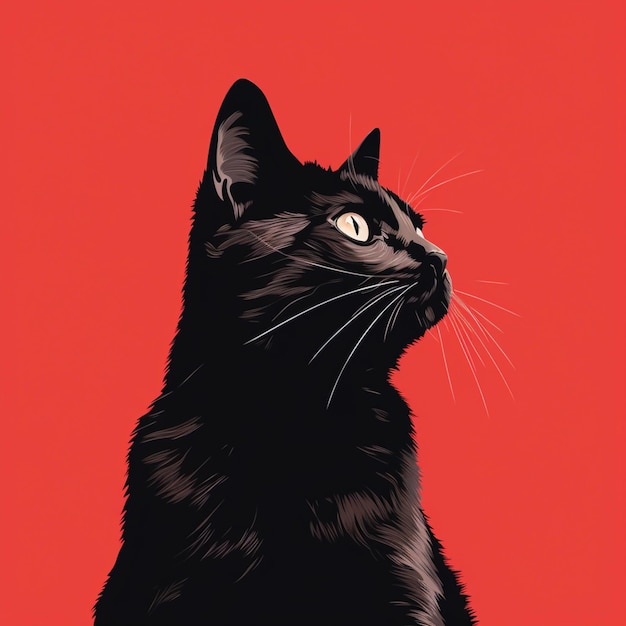 Ilustração minimalista de um gato