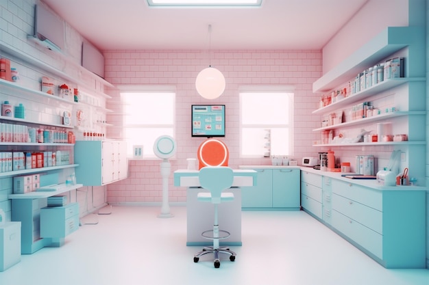 ilustração moderna da sala do farmacêutico