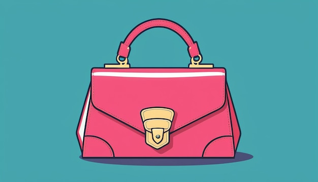 Foto ilustração moderna de bolsa de mão feminina em vetor de estilo plano