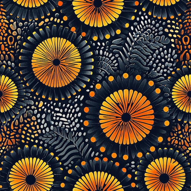 Ilustração moderna de padrão de impressão de cera negra africana