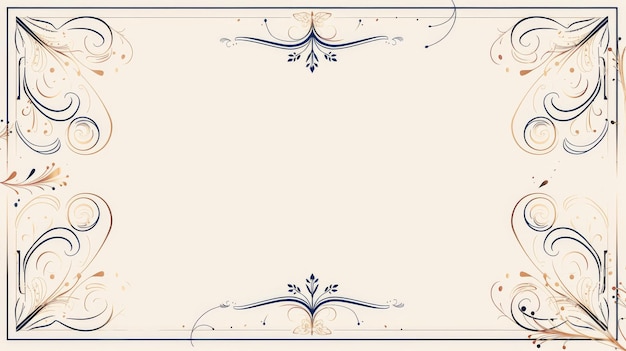 Foto ilustração moderna de um cartão de convite de casamento de luxo elegante art nouveau clássico desenho antigo moldura de linha azul em fundo branco ilustração premium para grandes aberturas de galas e arte