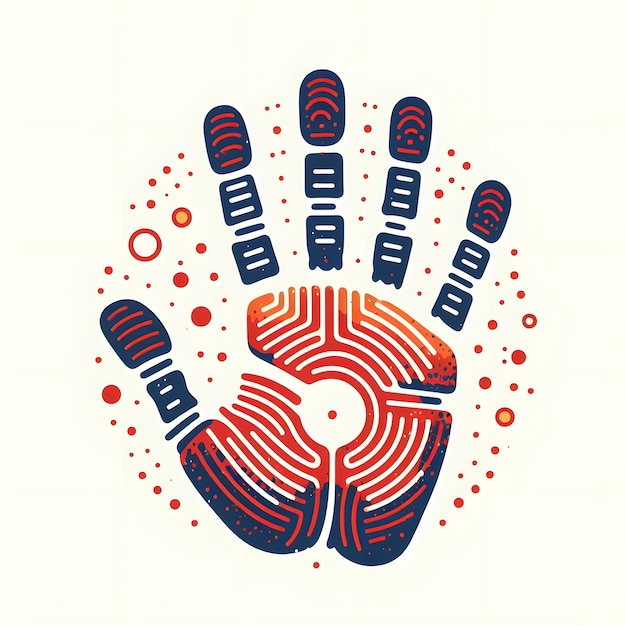 Ilustração moderna de uma imagem de mão humana