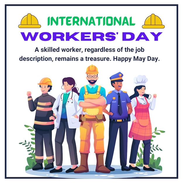 Ilustração moderna Dia Internacional dos Trabalhadores
