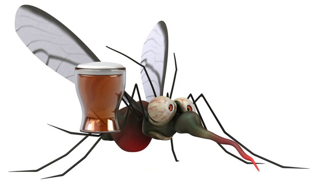 Ilustração mosquito 3d