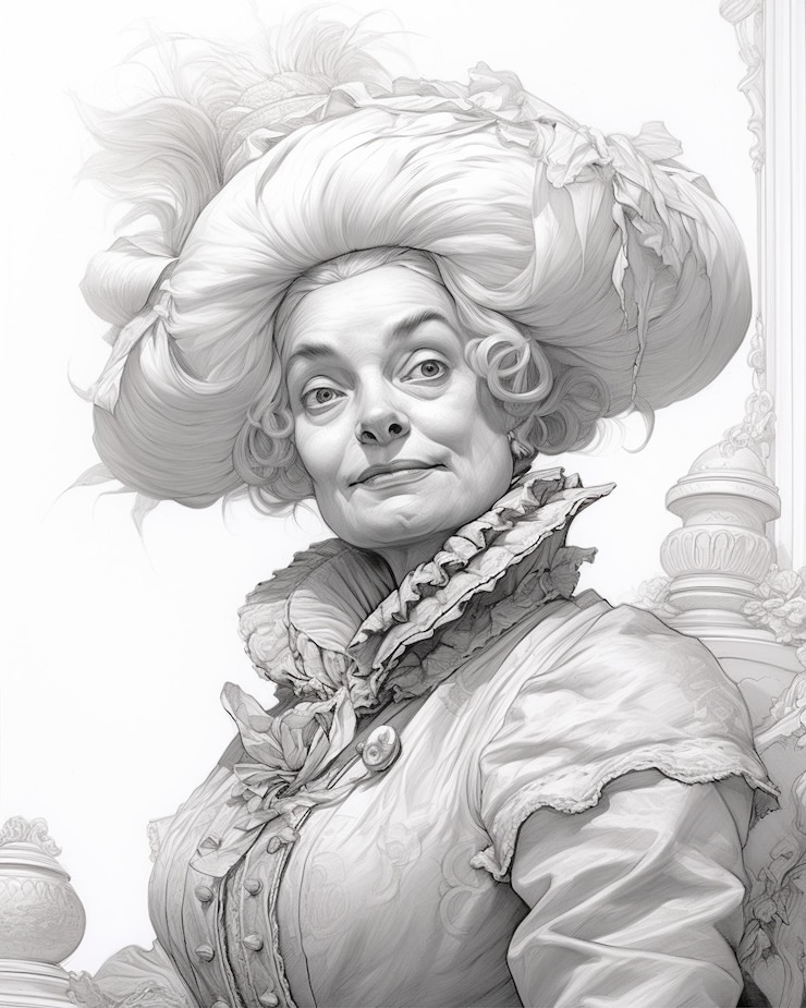 Foto ilustração mulher idosa vestindo um vestido