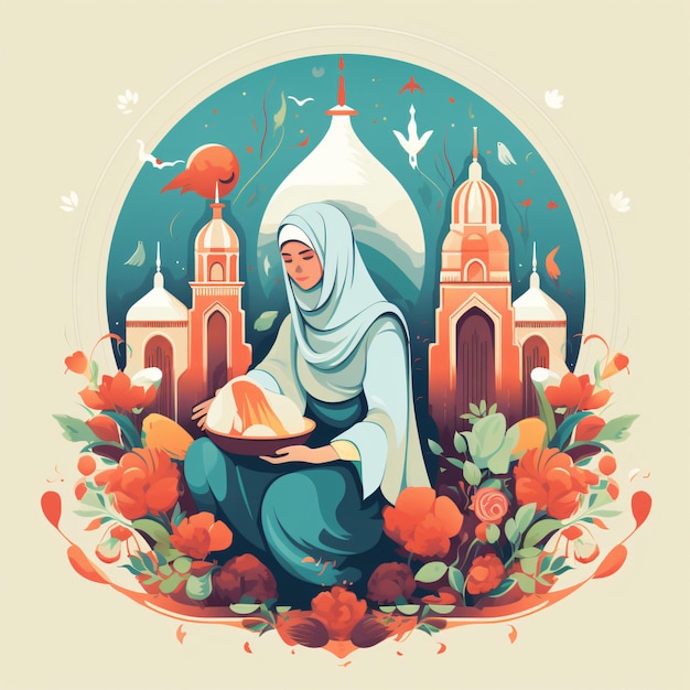 Ilustração orgânica plana do Eid al-Fitr