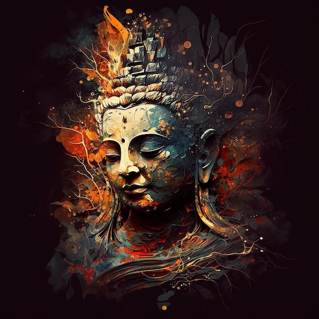 Ilustração para Buddha Purnima ou Vesak Day Generative ai