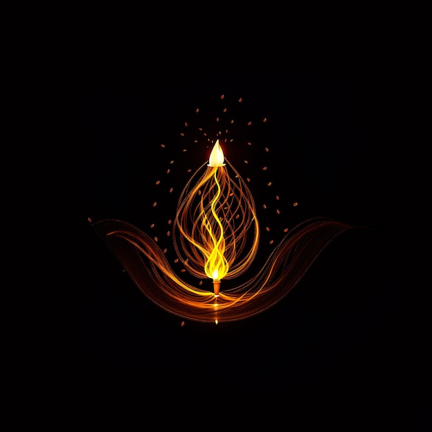 Ilustração para feliz vela acesa de diwali