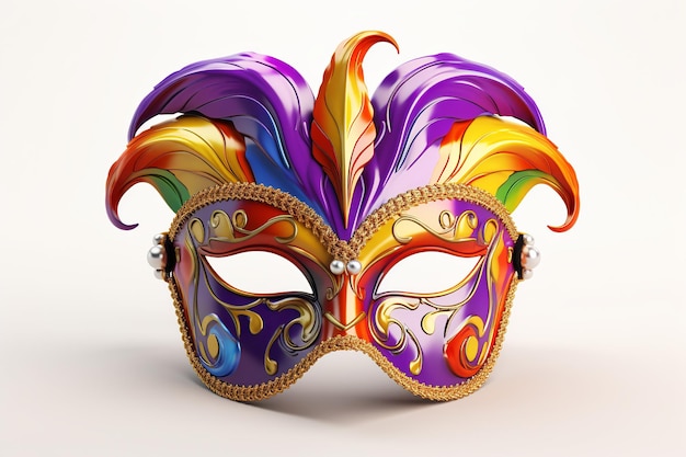 Ilustração para Flamboyant Mardi Gras Máscaras cores brilhantes isoladas