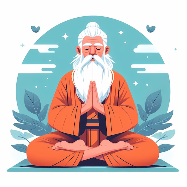 Foto ilustração para guru purnima em estilo plano