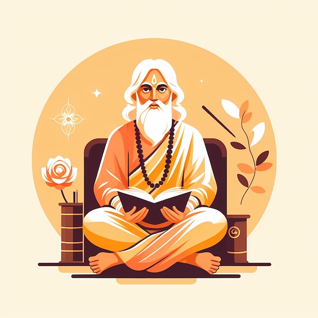 Foto ilustração para guru purnima em estilo plano