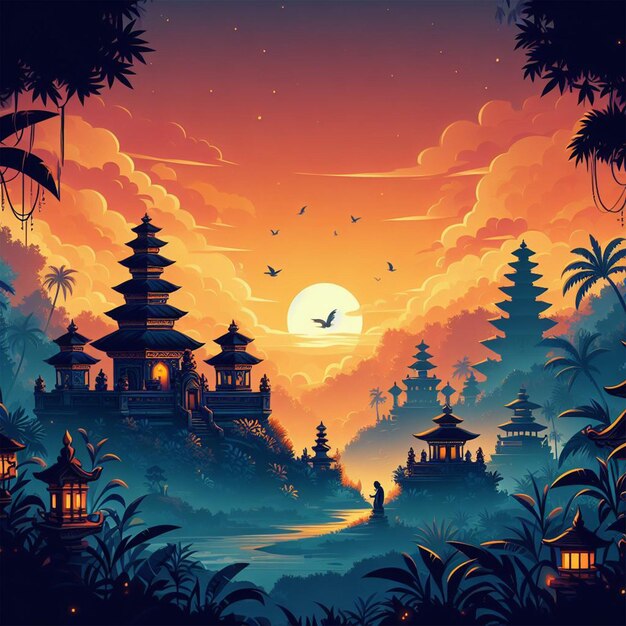 Ilustração para o dia nyepi