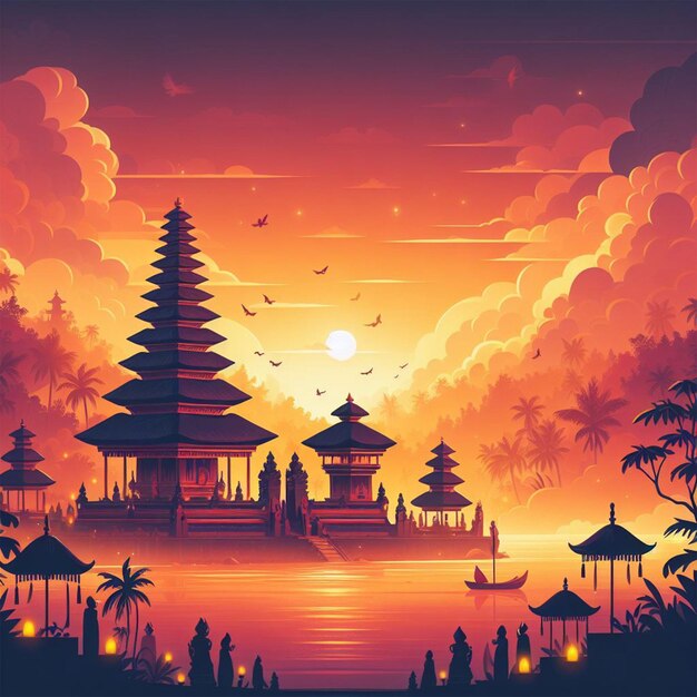 Ilustração para o dia nyepi