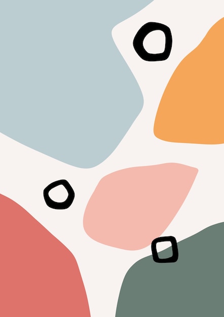 Ilustração pintada à mão abstrata. Fundo de impressão de arte minimalista. Modelo de pôster.