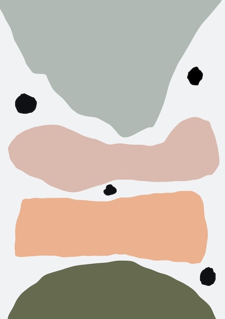 Ilustração pintada à mão abstrata. Fundo de impressão de arte minimalista. Modelo de pôster.