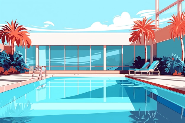 Ilustração piscina simples