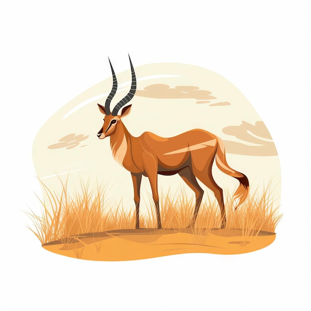 Ilustração plana 2D de um animal bonito