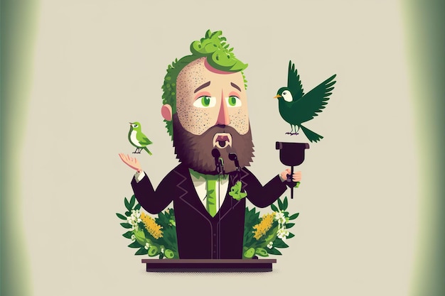 Ilustração plana de Eco Preacher