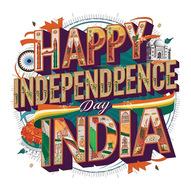 Foto ilustração plana de fundo do dia da independência da índia