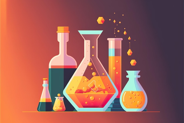 Ilustração plana de química