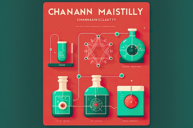 Ilustração plana de química