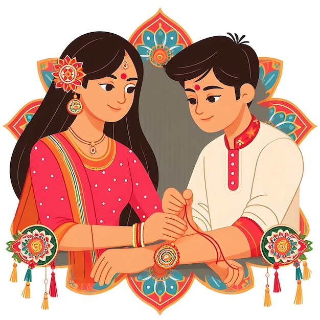 Ilustração plana de Raksha Bandhan