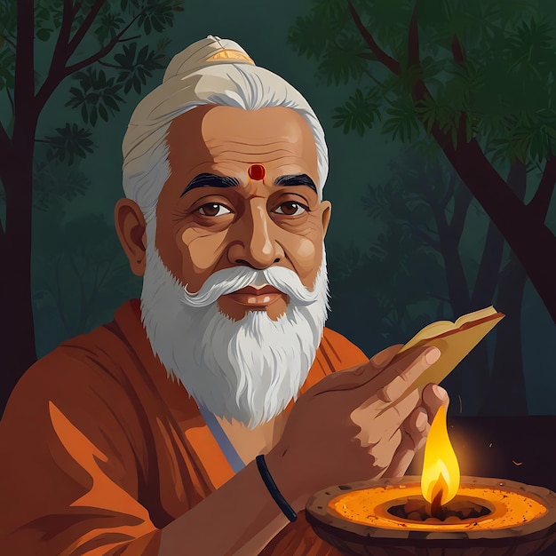 Foto ilustração plana de tulsidas jayanti