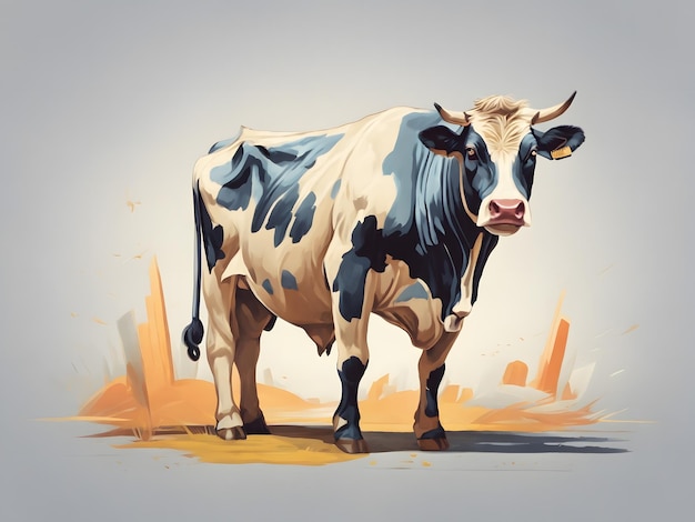 ilustração plana de vaca