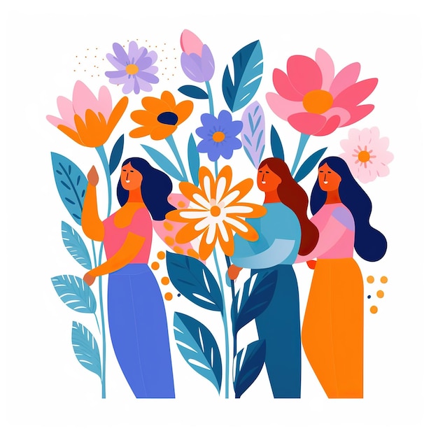ilustração plana do dia da igualdade das mulheres dia das mães dia internacional da mulher