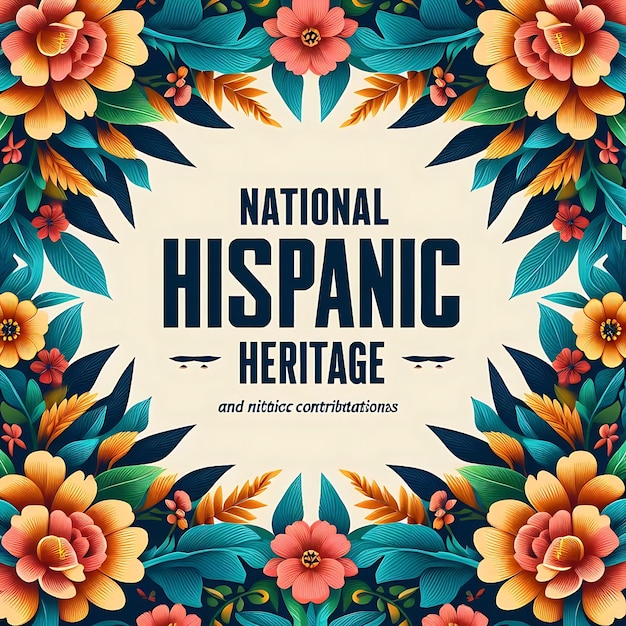 Foto ilustração plana do mês nacional da herança hispânica