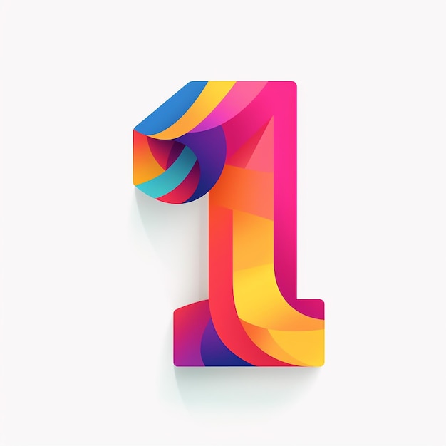 Foto ilustração plana genérica design de logotipo colorido com o número 1 um 1o aniversário de aniversário 1