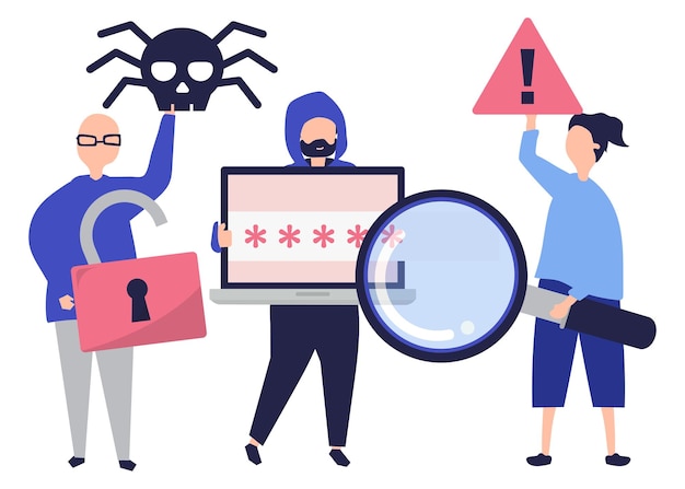 Ilustração png de malware com fundo transparente