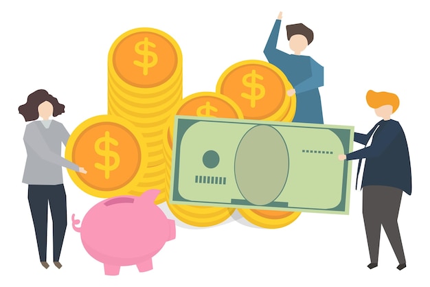 Ilustração png de poupança de fundo transparente
