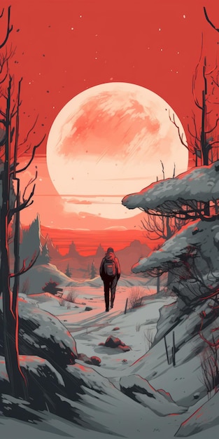 Ilustração pós-apocalíptica da tundra