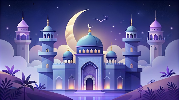 Ilustração premium de Eid Mubarak com design de luxo