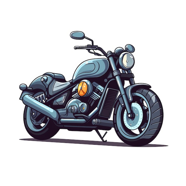 Ilustração de veículo colorido de desenho animado de motocicleta