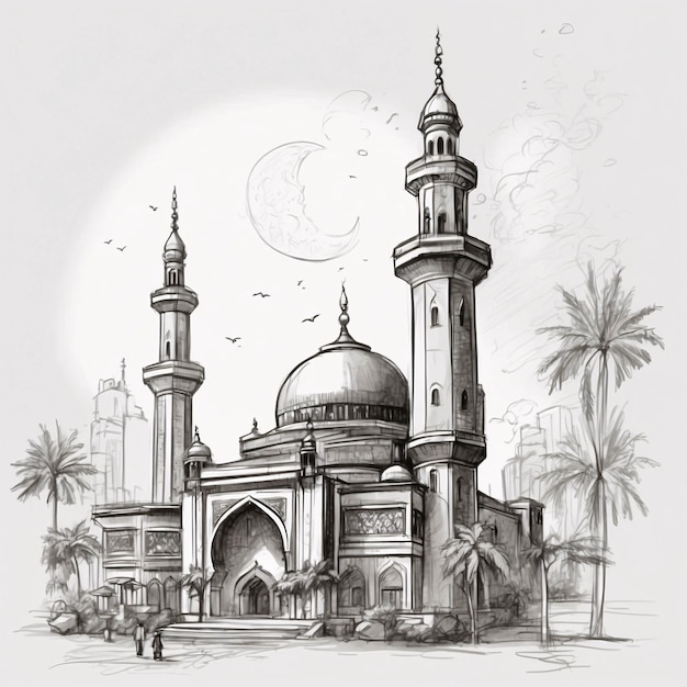 Ilustração Ramadan Kareem Ilustração de design de bandeira do Festival Islâmico do Eid