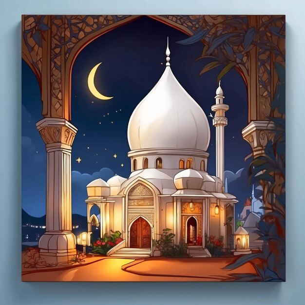 Ilustração Ramadan Kareem Ilustração de design de bandeira do Festival Islâmico do Eid