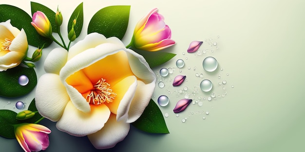 Ilustração realista da natureza de Alamanda Flower Blossom