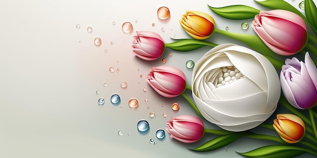 Ilustração realista da natureza de uma flor de tulipa