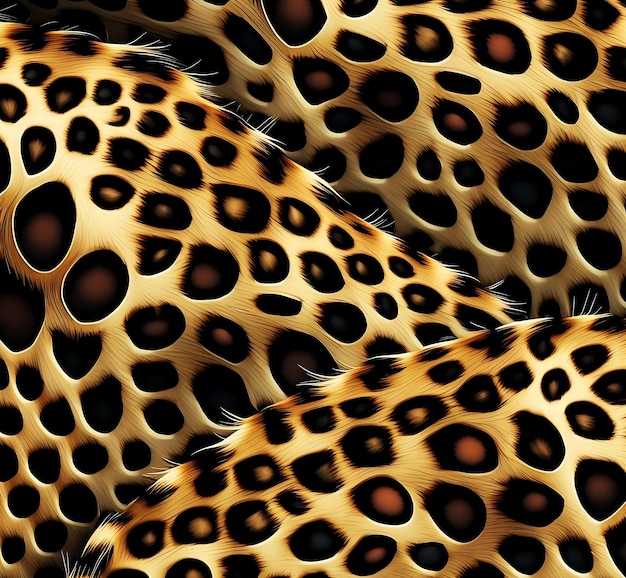 Ilustração realista de design de padrão de pele de leopardo