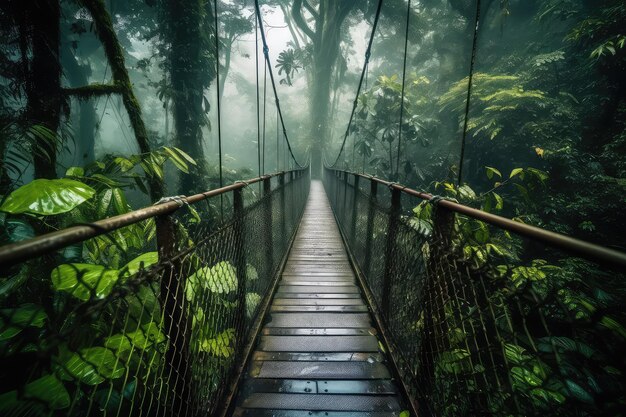 Ilustração realista de foto de floresta tropical generativa ai