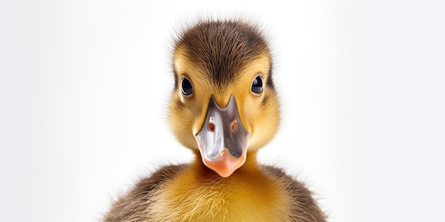 Ilustração realista de foto gerada por IA gerada por IA do retrato de rosto de patinho de bebê